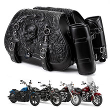 Load image into Gallery viewer, Punk Style 26L Leather Motorcycle Saddlebags with Cup Holder for Harley Softail Dyna Road King Cruiser