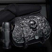 Load image into Gallery viewer, Punk Style 26L Leather Motorcycle Saddlebags with Cup Holder for Harley Softail Dyna Road King Cruiser