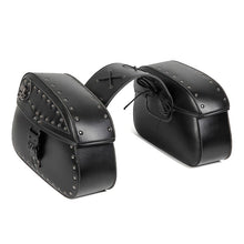Load image into Gallery viewer, Punk Biker Style 26L Leather Motorcycle Saddlebags with Cup Holder for Harley Softail Dyna Road King Cruiser