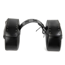Load image into Gallery viewer, Punk Biker Style 26L Leather Motorcycle Saddlebags with Cup Holder for Harley Softail Dyna Road King Cruiser