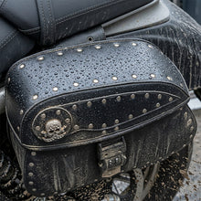 Load image into Gallery viewer, Punk Biker Style 26L Leather Motorcycle Saddlebags with Cup Holder for Harley Softail Dyna Road King Cruiser