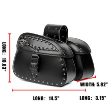 Load image into Gallery viewer, Punk Biker Style 26L Leather Motorcycle Saddlebags with Cup Holder for Harley Softail Dyna Road King Cruiser