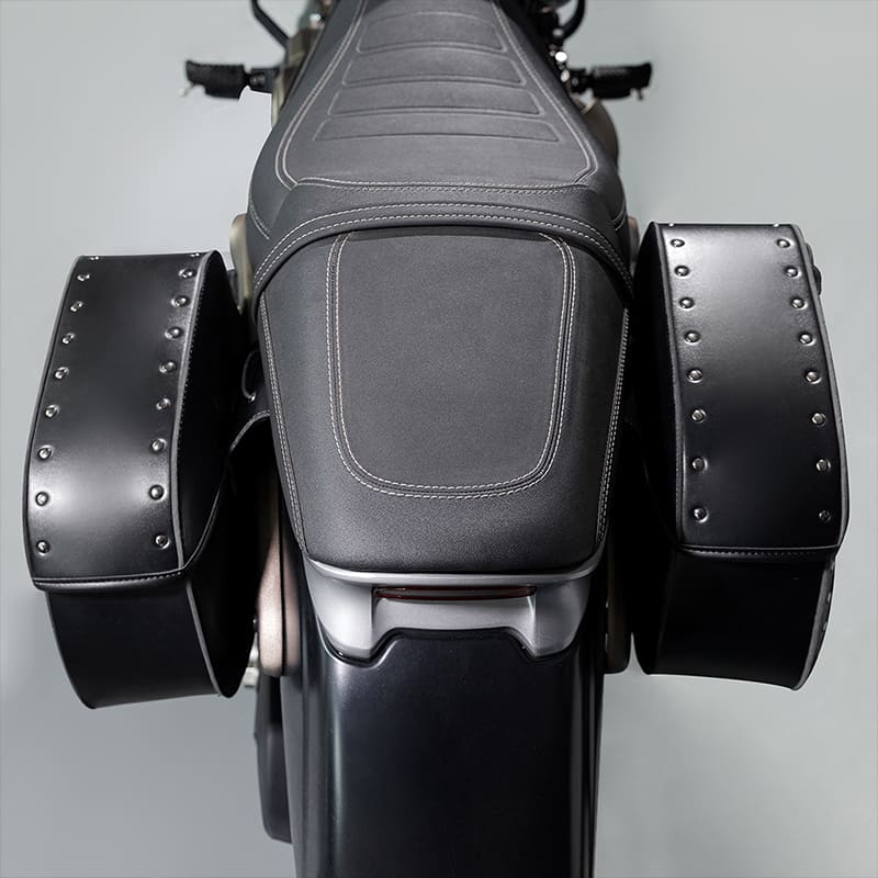 Punk Biker Style 26L Leather Motorcycle Saddlebags with Cup Holder for Harley Softail Dyna Road King Cruiser