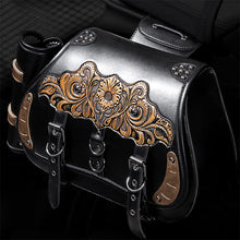 Load image into Gallery viewer, Punk Style Motorcycle Saddlebags 26L Leather with Cup Holder for Harley Softail Dyna Road King Cruiser