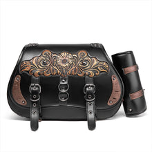 Load image into Gallery viewer, Punk Style Motorcycle Saddlebags 26L Leather with Cup Holder for Harley Softail Dyna Road King Cruiser