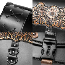 Load image into Gallery viewer, Punk Style Motorcycle Saddlebags 26L Leather with Cup Holder for Harley Softail Dyna Road King Cruiser