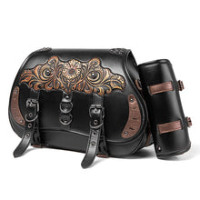 Load image into Gallery viewer, Punk Style Motorcycle Saddlebags 26L Leather with Cup Holder for Harley Softail Dyna Road King Cruiser