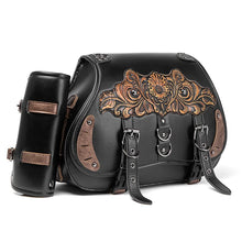 Load image into Gallery viewer, Punk Style Motorcycle Saddlebags 26L Leather with Cup Holder for Harley Softail Dyna Road King Cruiser