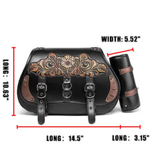 Load image into Gallery viewer, Punk Style Motorcycle Saddlebags 26L Leather with Cup Holder for Harley Softail Dyna Road King Cruiser