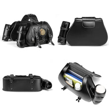 Load image into Gallery viewer, Punk Style Motorcycle Saddlebags 26L Leather with Cup Holder for Harley Softail Dyna Road King Cruiser
