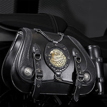 Load image into Gallery viewer, Punk Style Motorcycle Saddlebags 26L Leather with Cup Holder for Harley Softail Dyna Road King Cruiser