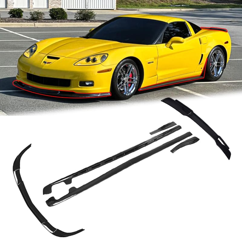 Corvette C6 Aero Kit (2005–2013) – Front Lip, Side Skirts & Rear Spoiler