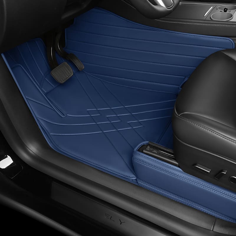 Special for Tesla Model 3 and Model Y Leather Floor Mat Fully Surrounded By All-Weather Floor Mat