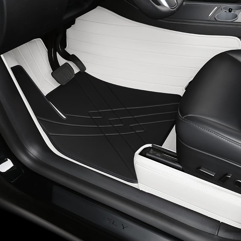 Special for Tesla Model 3 and Model Y Leather Floor Mat Fully Surrounded By All-Weather Floor Mat