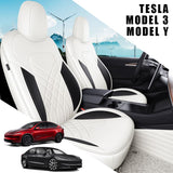 Custom Fit Tesla Model 3/Y Seat Covers - Full Coverage for Highland and Juniper (2016-2026)