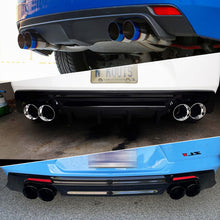 Load image into Gallery viewer, Dual Slant-Cut Stainless Steel Exhaust Tip – 10" Long Blue, Black, Silver Universal Bolt-On Exhaust Pipe