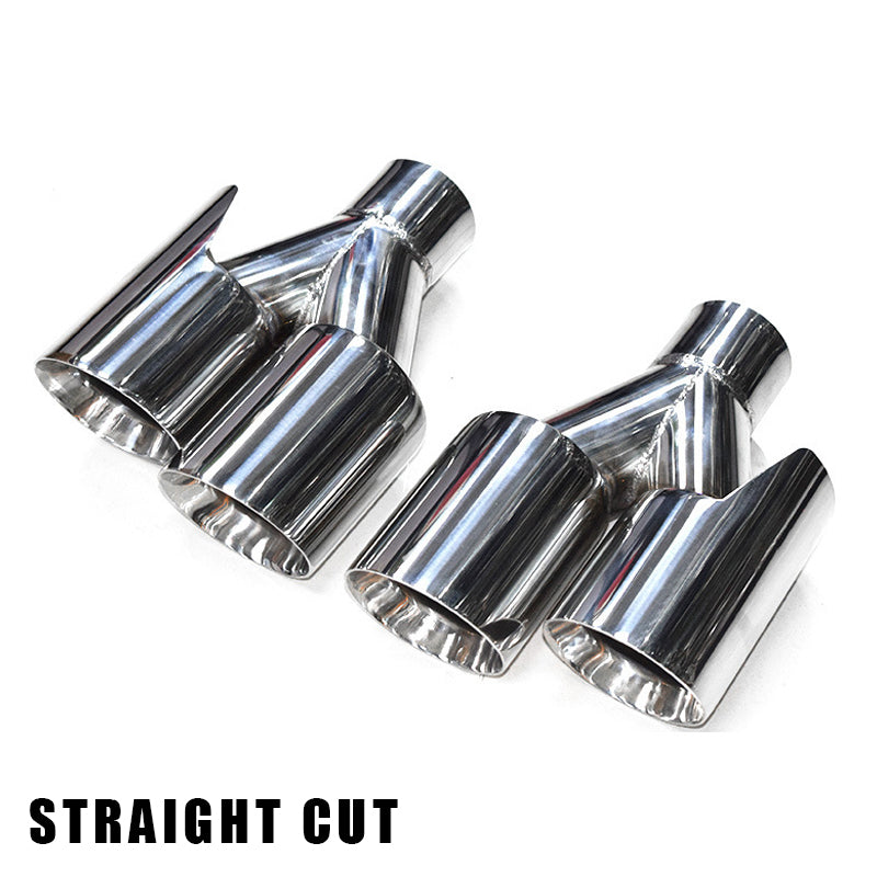 Dual Exhaust Tip Stainless Steel 10 Inch Universal Bolt-On Tailpipe
