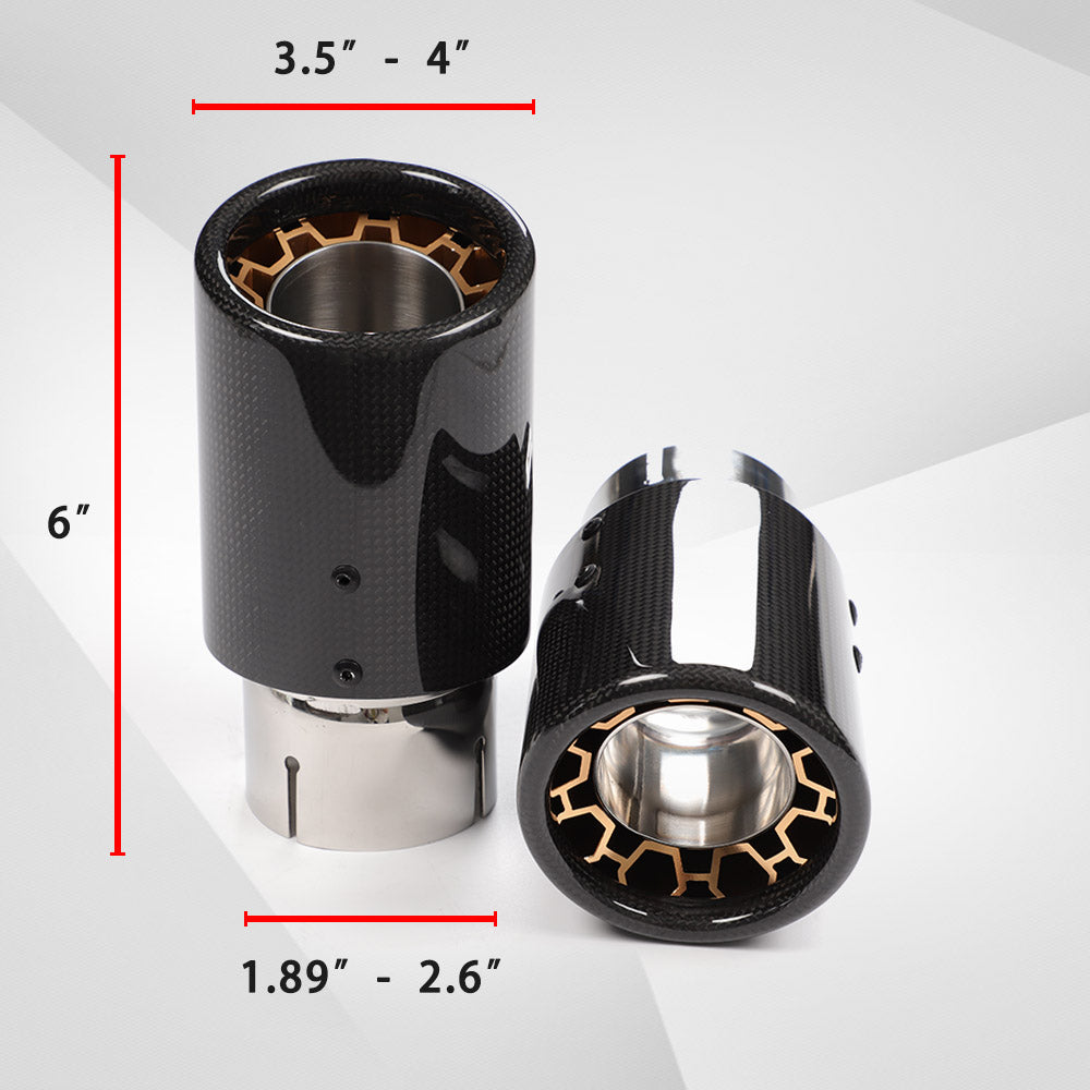 Universal Carbon Fiber & Aluminum Exhaust Tip - Tailpipe Nozzle Decoration for Cars