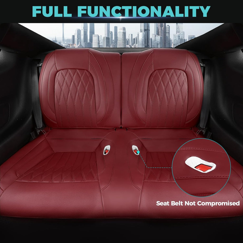 Ford Mustang Coupe 2015–2025 Custom Leather Seat Covers