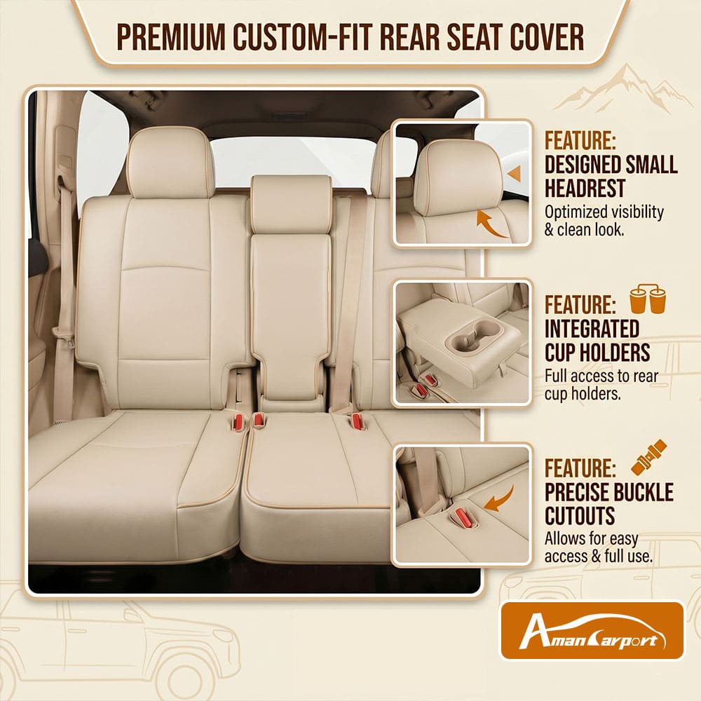 Amancarport Special Linen, Leather Car Seat Covers Full Set for Toyota 4Runner(2011-2024)
