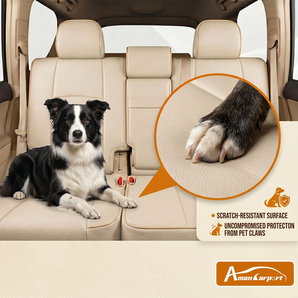 Amancarport Special Linen, Leather Car Seat Covers Full Set for Toyota 4Runner(2011-2024)