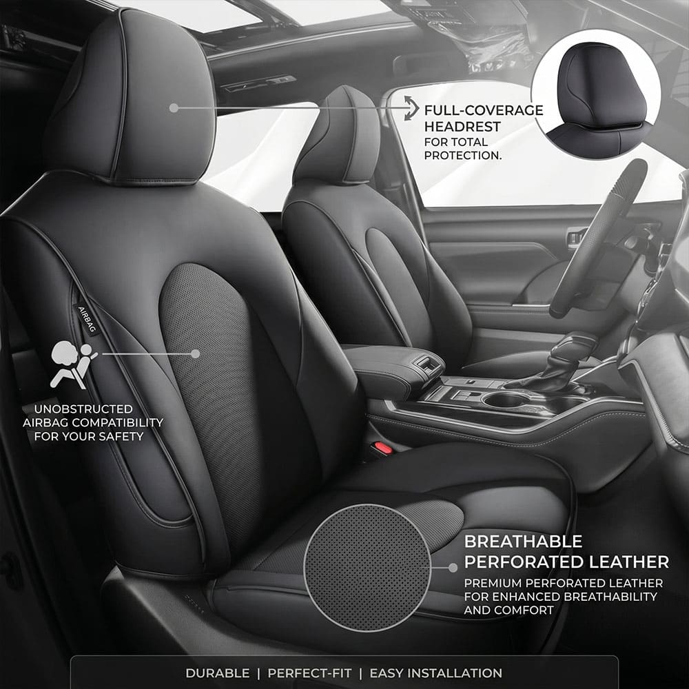 Toyota Highlander 2014-2026 Custom Fit Leather Seat Covers