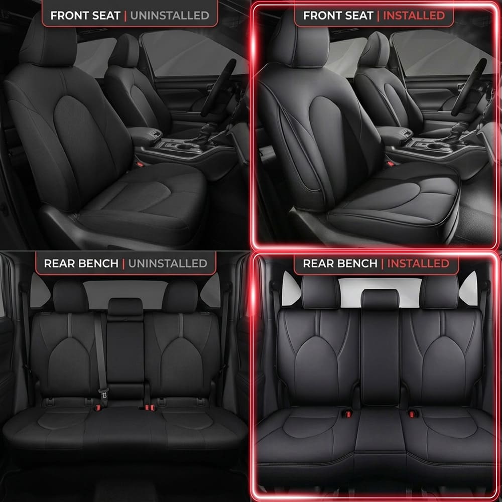 Toyota Highlander 2014-2026 Custom Fit Leather Seat Covers