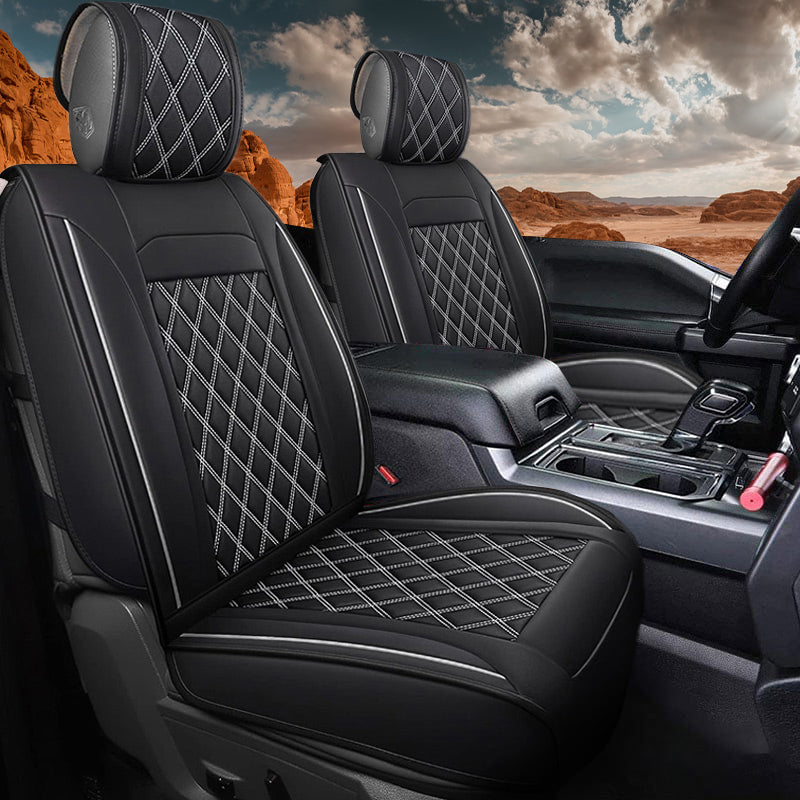 Custom Leather Car Seat Cover Full Set Fit For Ford F150 (2009-2025), F250, F350, F450(2017-2025)