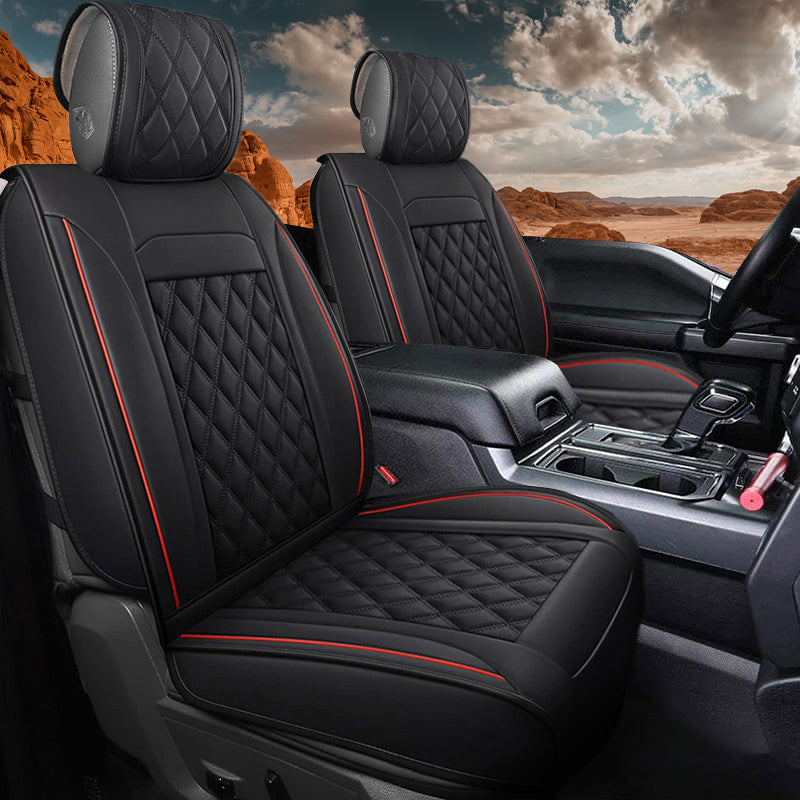 Custom Leather Car Seat Cover Full Set Fit For Ford F150 (2009-2025), F250, F350, F450(2017-2025)