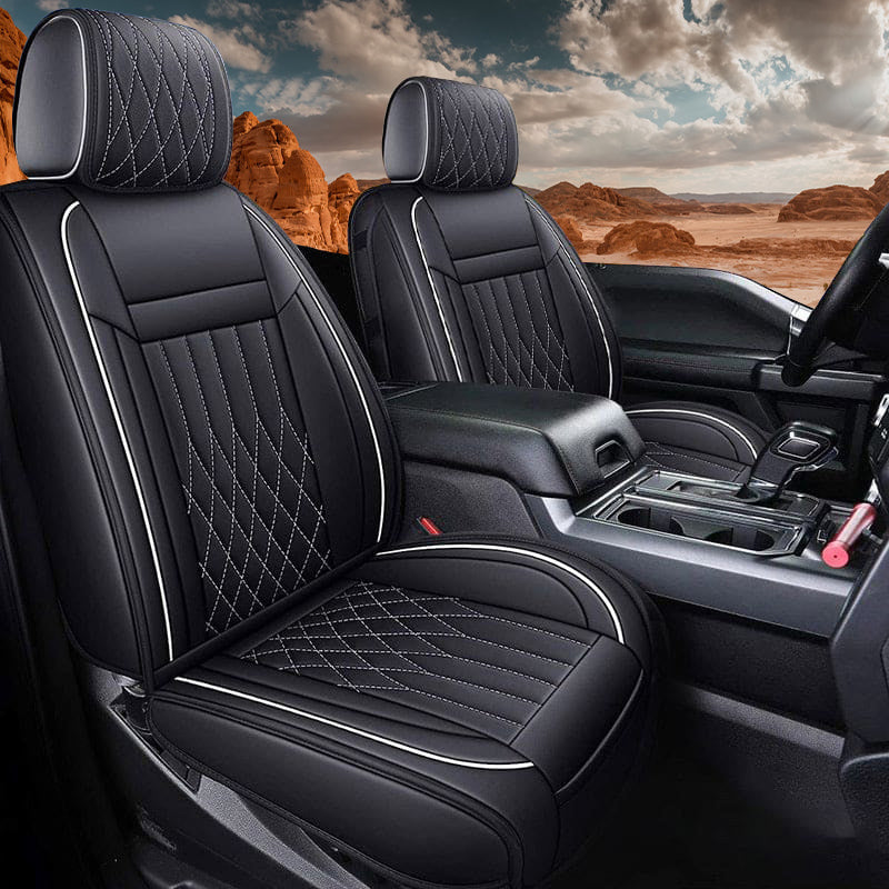Custom Leather Car Seat Cover Full Set Fit For Ford F150 (2009-2025), F250, F350, F450(2017-2025)