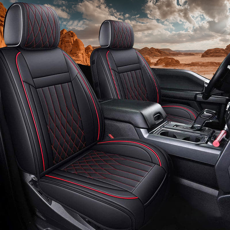 Custom Leather Car Seat Cover Full Set Fit For Ford F150 (2009-2025), F250, F350, F450(2017-2025)