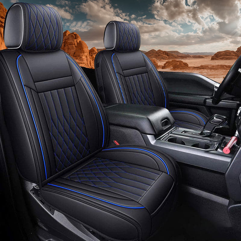 Custom Leather Car Seat Cover Full Set Fit For Ford F150 (2009-2025), F250, F350, F450(2017-2025)