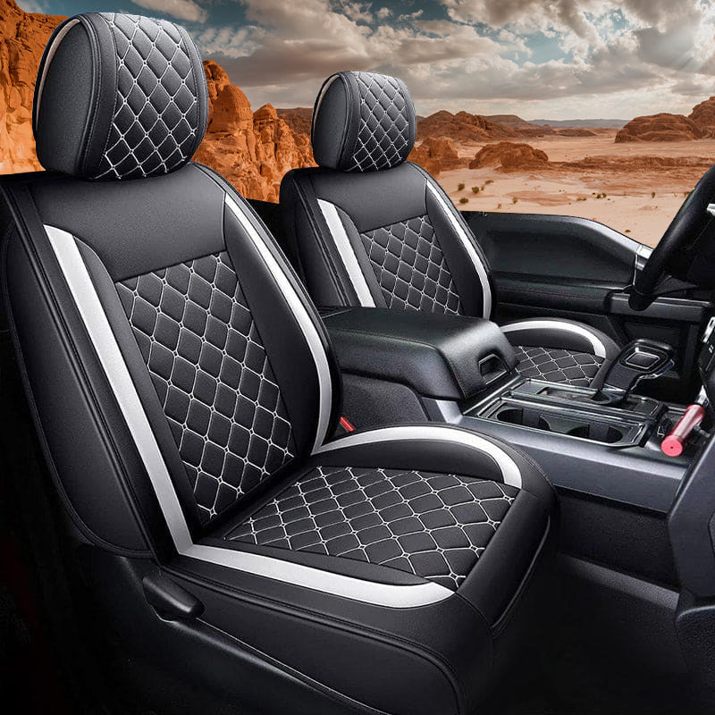 Custom Leather Car Seat Cover Full Set Fit For Ford F150 (2009-2025), F250, F350, F450(2017-2025)