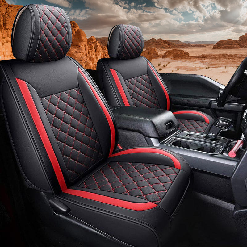 Custom Leather Car Seat Cover Full Set Fit For Ford F150 (2009-2025), F250, F350, F450(2017-2025)