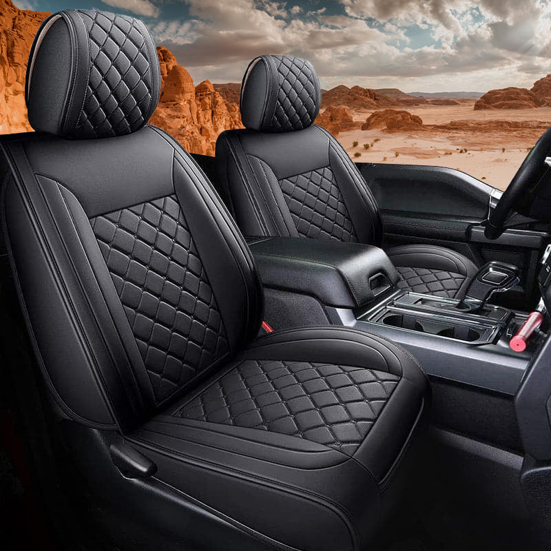 Custom Leather Car Seat Cover Full Set Fit For Ford F150 (2009-2025), F250, F350, F450(2017-2025)