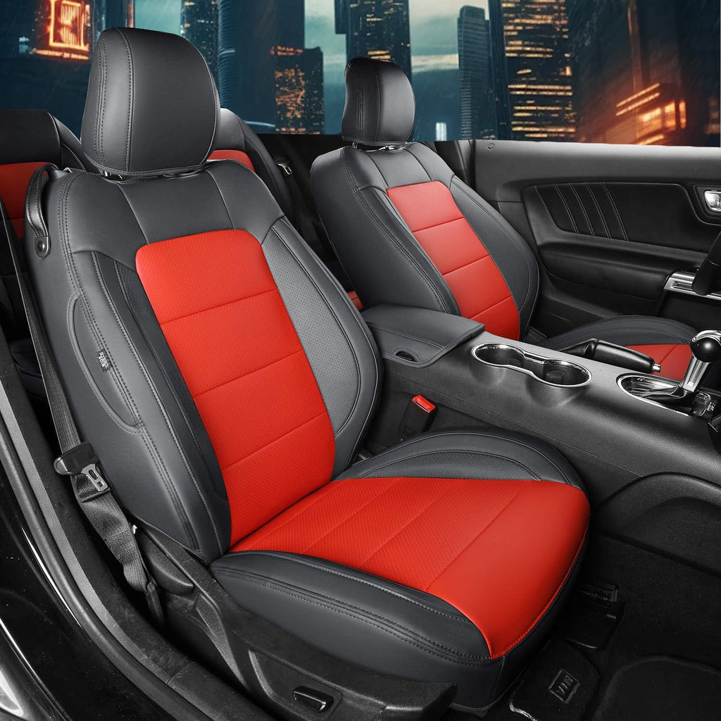 Custom Leather Seat Covers for Ford Mustang Coupe (2015–2025) – Full Set, Sporty Fit