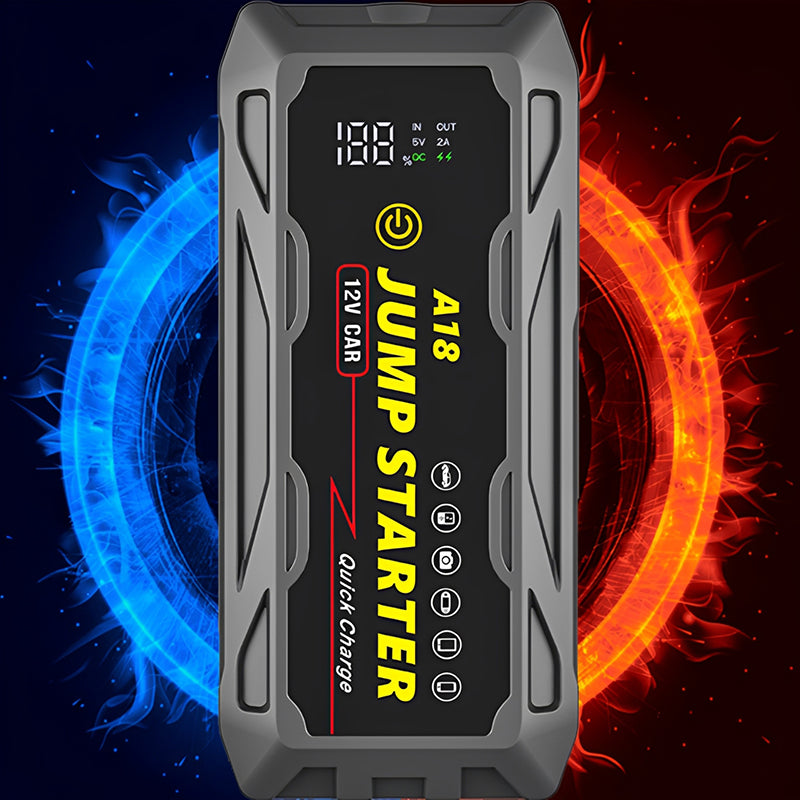 1500A UltraSafe Jump Starter – 12V Lithium Battery Booster for Gas & Diesel Vehicles with Power Bank & LED Flashlight