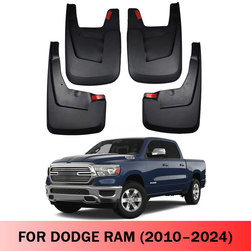 Amancarport® Mud Flaps for Dodge Ram 1500/2500/3500 2010–2024 No-Drill Custom Fit (4PCS)