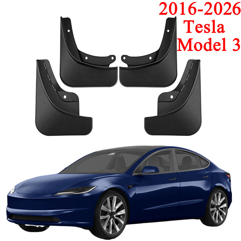 Amancarport® Drill-Free Mud Flaps for 2016-2026 Tesla Model 3 – Custom Fit, Durable Protection