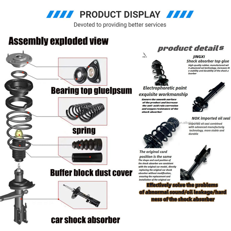 Front Shock Strut Assembly with Coil Spring Pair for Ford Mustang 2015 to 2023 OEM Style Replacement JR3Z18124A