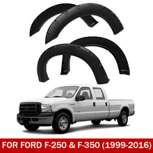Load image into Gallery viewer, Fender Flares for 1999–2016 Ford F-250 &amp; F-350 Super Duty – Rough Textured Bolt-Riveted Style (4-Piece)