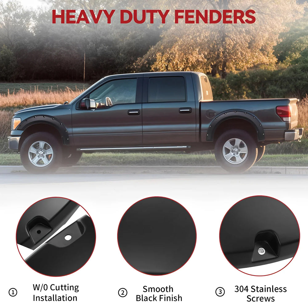 Front & Rear Fender Flares Kit for Toyota Land Cruiser LC80 (1990–1998) – 6PCS Black Wheel Arch Trim, Durable & Direct Fit