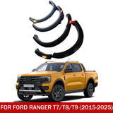 Matte Black LED Fender Flares for 2015–2025 Ford Ranger T7/T8/T9 – Front & Rear Wheel Arch Kit