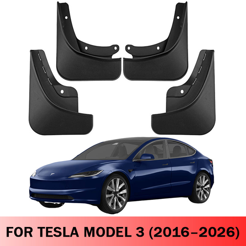 Amancarport® Mud Flaps for Tesla Model 3 2016–2026 No-Drill Custom Fit Splash Guards
