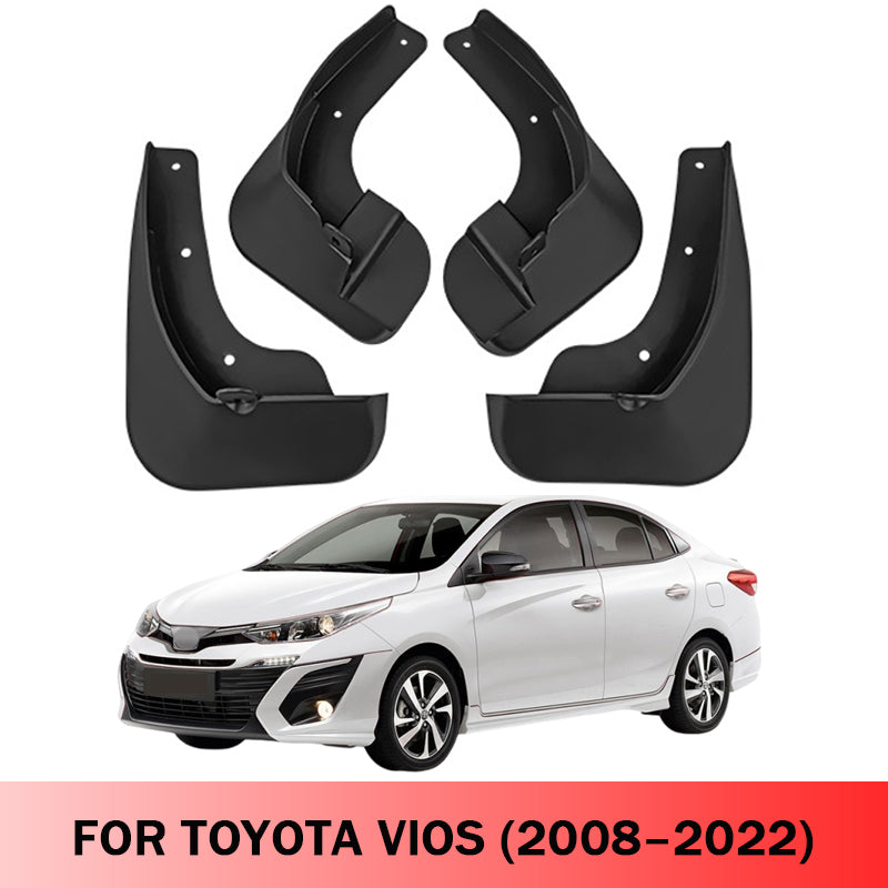 Mud Flaps for Toyota Vios 2008–2022 No-Drill Custom Fit All-Weather Front & Rear Splash Guards (4PCS)