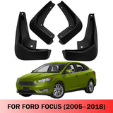 Mud Flaps for Ford Focus Hatchback 2005–2018 No-Drill Custom Fit All-Weather Front & Rear Splash Guards (4PCS)
