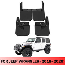 Load image into Gallery viewer, Amancarport® No-Drill Mud Flaps for Jeep Wrangler JL 2018–2026 Custom Fit All-Weather Front &amp; Rear Splash Guards (4PCS)
