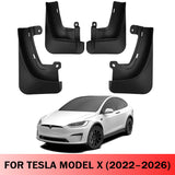 Mud Flaps for Tesla Model X 2022–2026 No-Drill Custom Fit Front & Rear Splash Guards (4PCS)