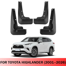 Load image into Gallery viewer, Mud Flaps for Toyota Highlander 2001–2026 No-Drill Front &amp; Rear Custom Fit All-Weather Splash Guards