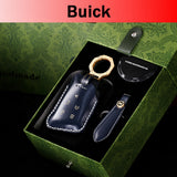 Genuine Cowhide Leather Key Fob Cover for Buick, Car Key Shell Case, Keychain Protector, Fits 3-7 Button Buick Key Fobs